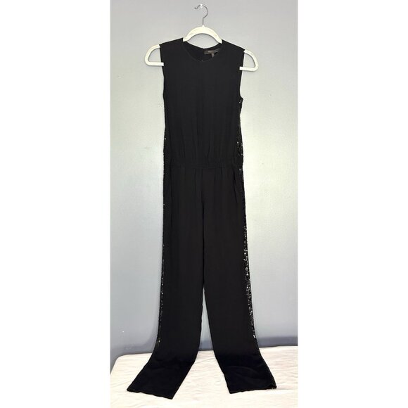 BCBGMAXAZRIA Mirabella Jumpsuit XS Open Back Sleeveless Sequins New Years Party - Picture 2 of 16